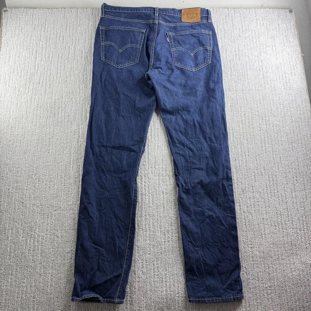 Levi's Premium 502 Jeans Men's Size 34x34 Big E Dark Wash Blue Denim Tapered